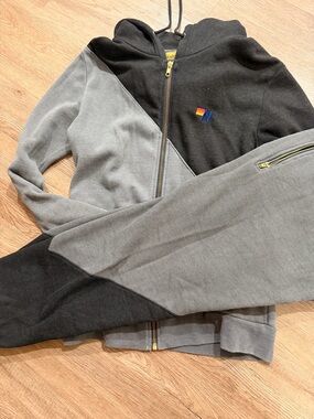 Aviator Nation Black Hoodie with Yellow Logo Detail